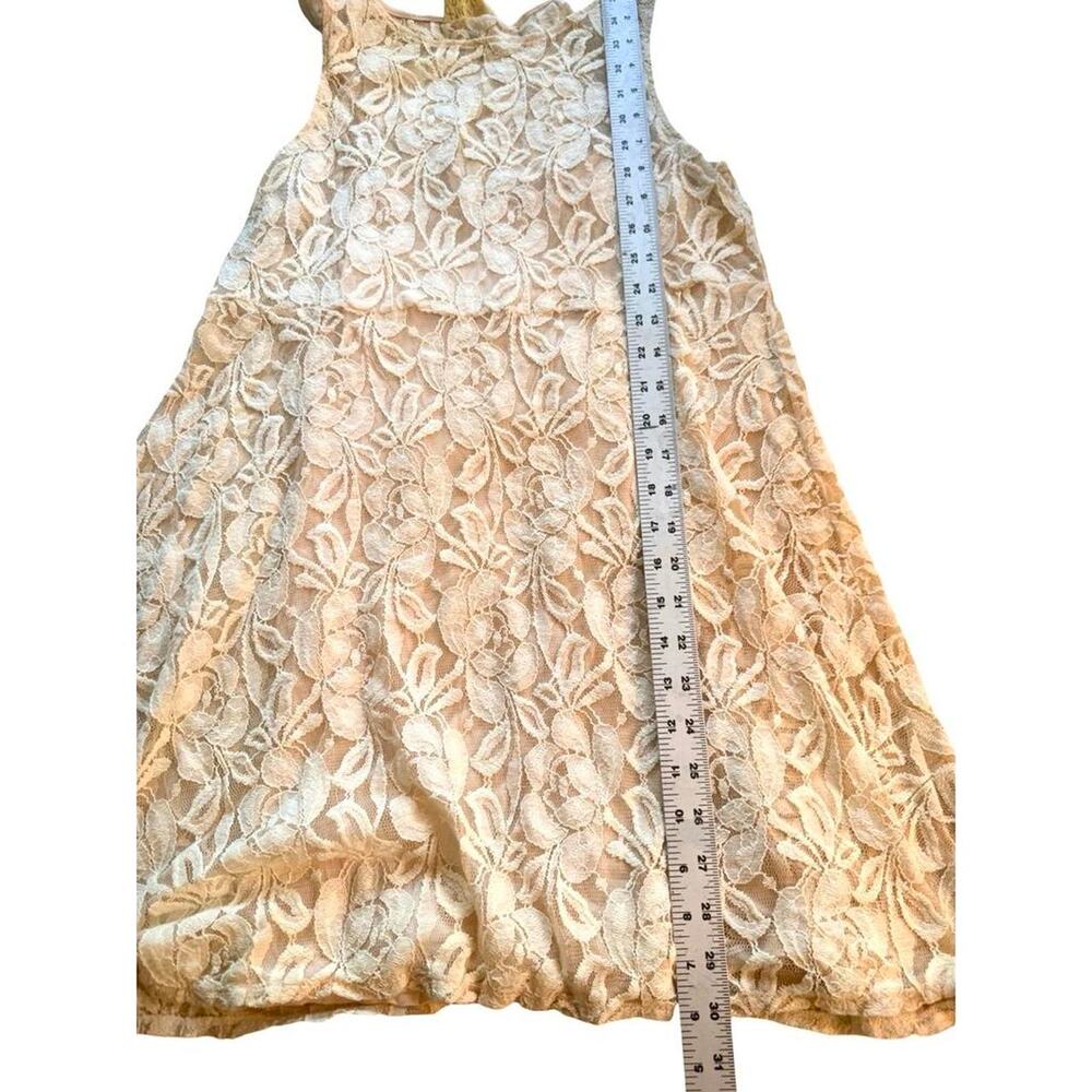 Free People Miles of Lace Cream Dress Cottagecore Boho Bridal  Sz M Mini - Picture 8 of 8